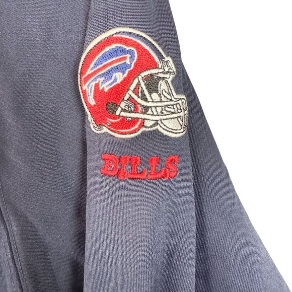 NFL Buffalo Bills Jersey Mens M Navy Blue Embroidered Team Logos Long Sleeve - Picture 4 of 12